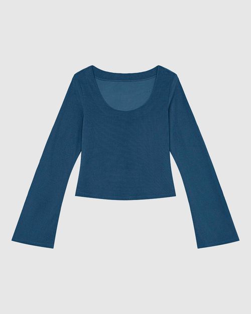 Blusa Justa Feminina Manga Sino Em Veludo Cotelê - ENFIM