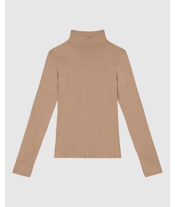 Blusa Básica Feminina Gola Alta Em Malha Viscose Stretch - ENFIM