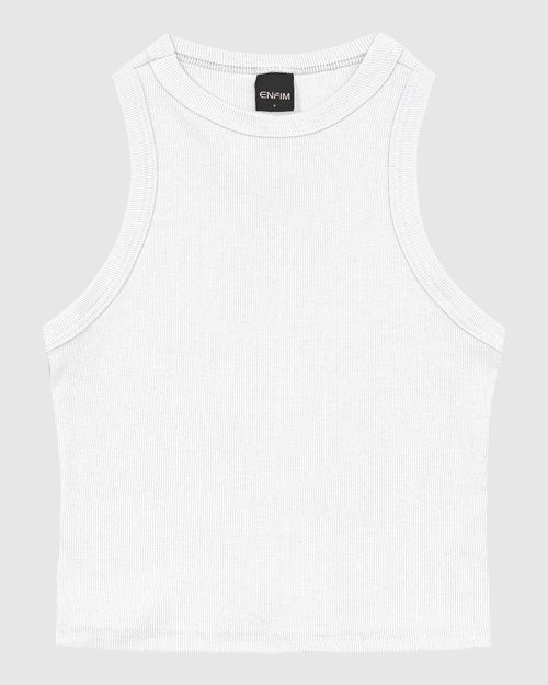 Regata Feminina Decote Halter Neck Em Ribana - ENFIM