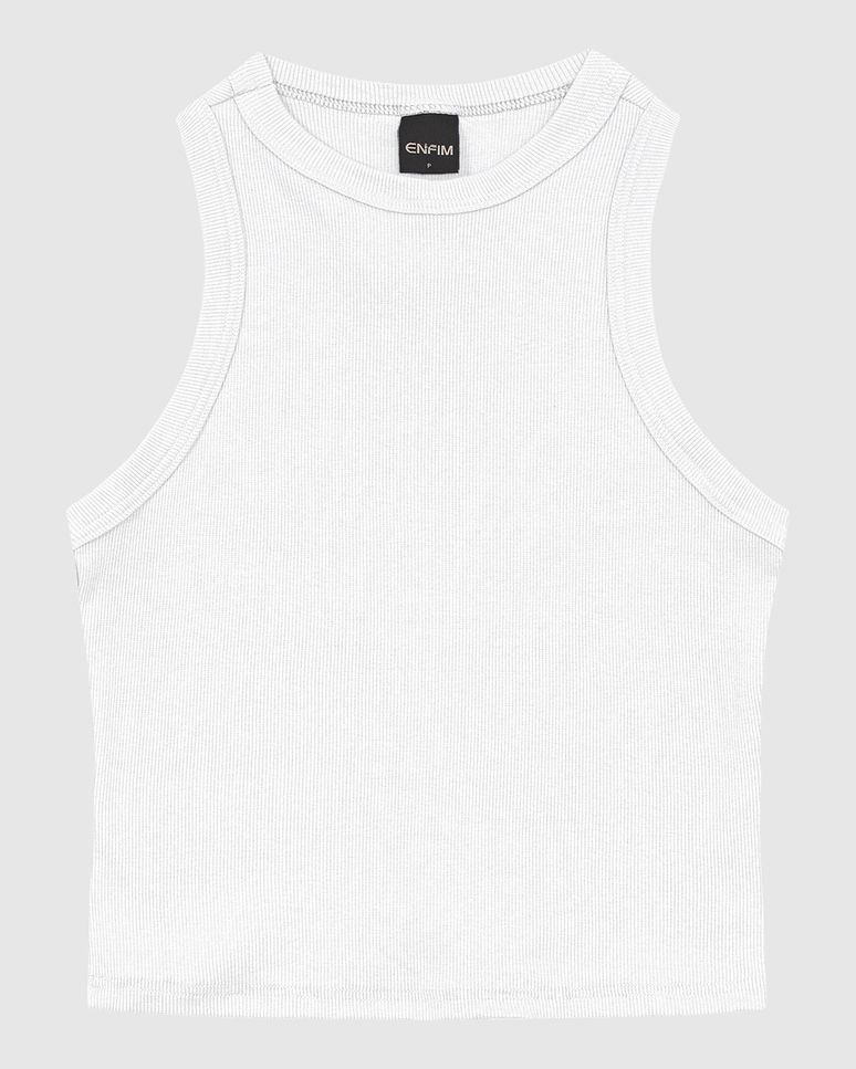 Regata Feminina Decote Halter Neck Em Ribana - ENFIM