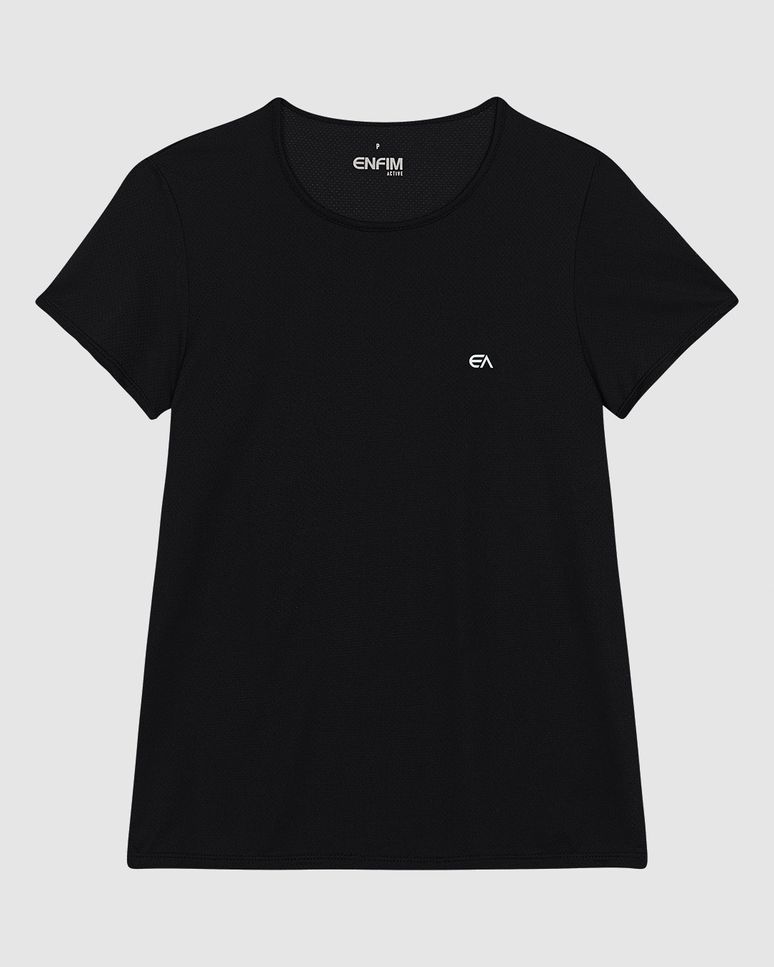 Blusa Básica Feminina Manga Curta Em Malha Dry - ENFIM