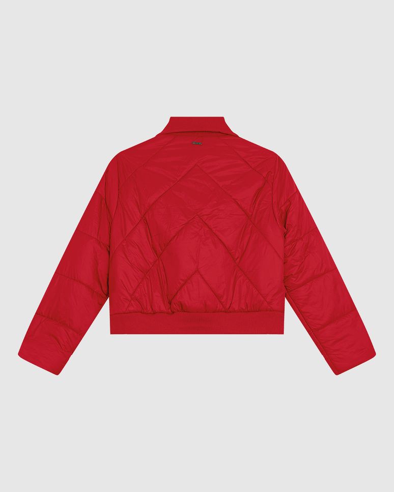 Jaqueta Puffer Feminina Gola Larga Em Poliamida - ENFIM