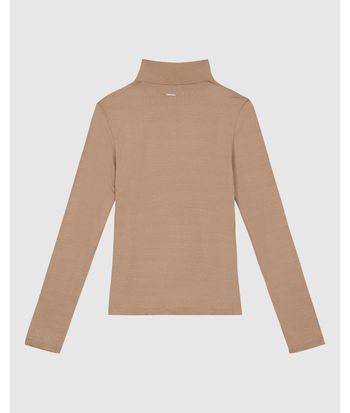 Blusa Básica Feminina Gola Alta Em Malha Viscose Stretch - ENFIM