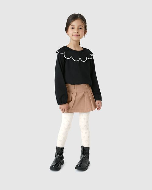 Meia Calça Menina Corações Em Tricô - Carinhoso