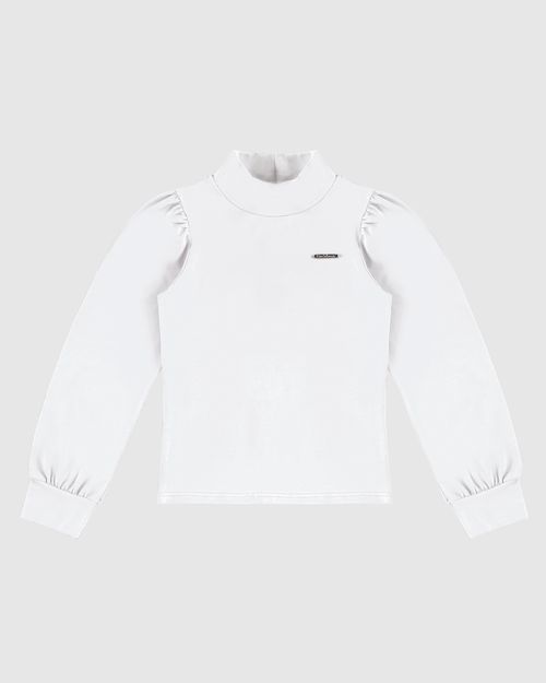 Blusa Menina Gola Alta Em Malha Algodão - Carinhoso