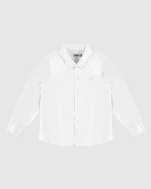 Camisa Menino Tradicional Manga Longa Em Algodão Texturizado Carinhoso
