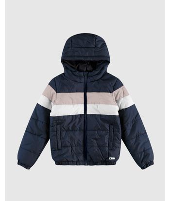 Jaqueta Menino Puffer Recorte Frontal Em Tafeta Carinhoso