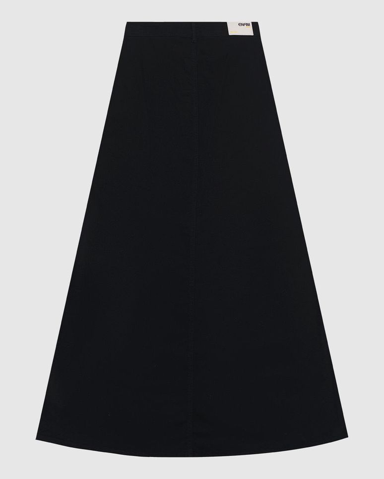 Saia Midi Feminina Cargo Fenda Frontal Em Sarja Com Elastano - ENFIM