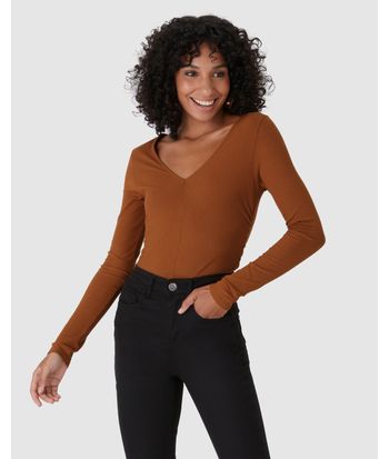 Blusa Justa Feminina Duas Formas De Uso Em Malha Viscose Canelada