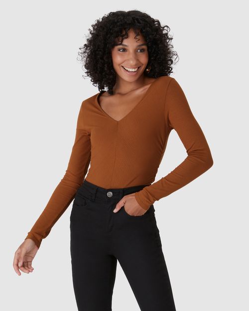 Blusa Justa Feminina Duas Formas De Uso Em Malha Viscose Canelada