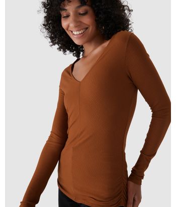 Blusa Justa Feminina Duas Formas De Uso Em Malha Viscose Canelada