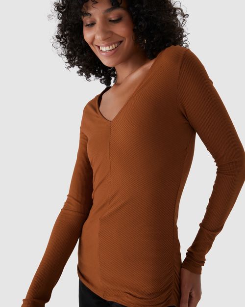 Blusa Justa Feminina Duas Formas De Uso Em Malha Viscose Canelada