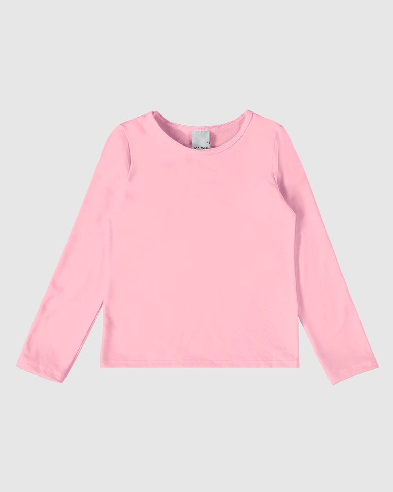 Camiseta Infantil Unissex Manga Longa Em Malha Flanelada Malwee Kids