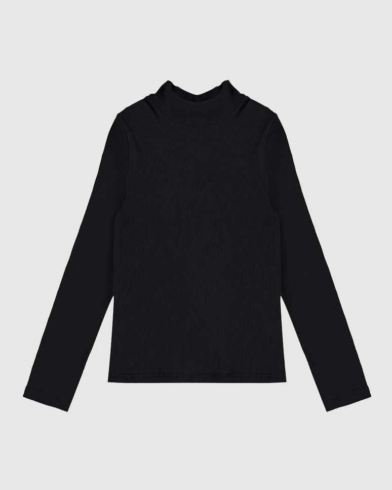 Blusa Infantil Menina Gola Alta Manga Longa Em Ribana Malwee Kids