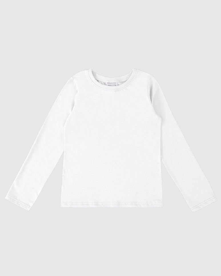Blusa Infantil Menina Decote Redondo Manga Longa Em Algodão Malwee Kids