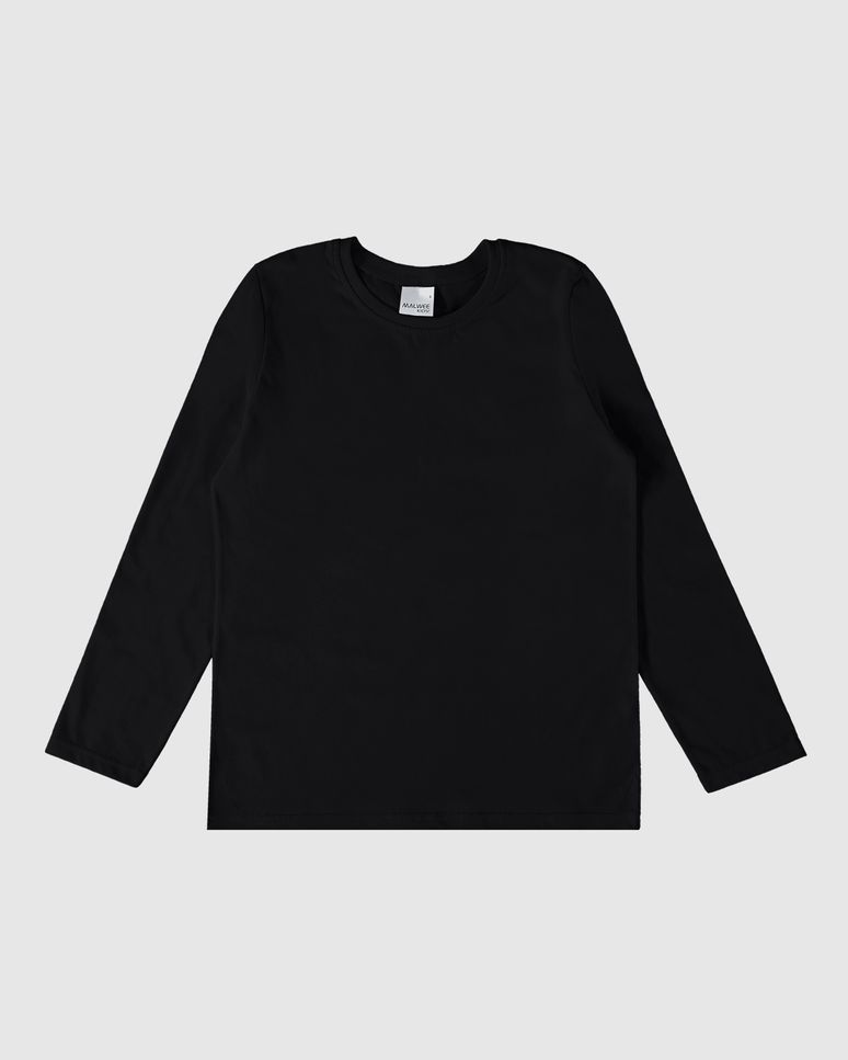 Camiseta Infantil Menino Decote Redondo Manga Longa Em Algodão Malwee Kids