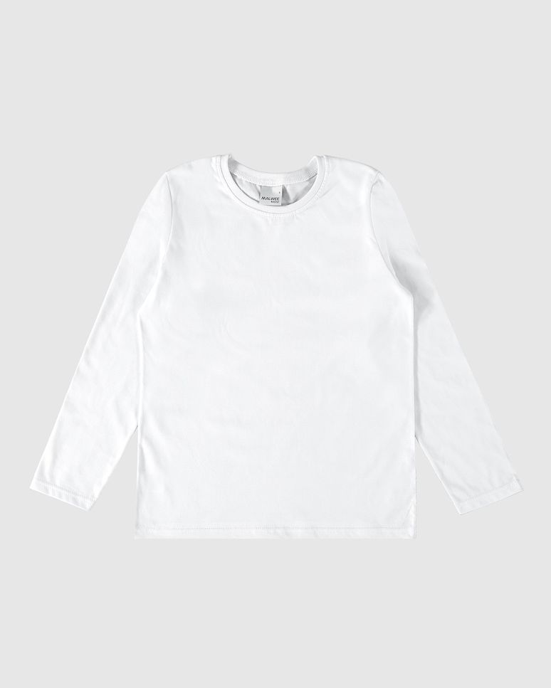Camiseta Infantil Menino Decote Redondo Manga Longa Em Algodão Malwee Kids