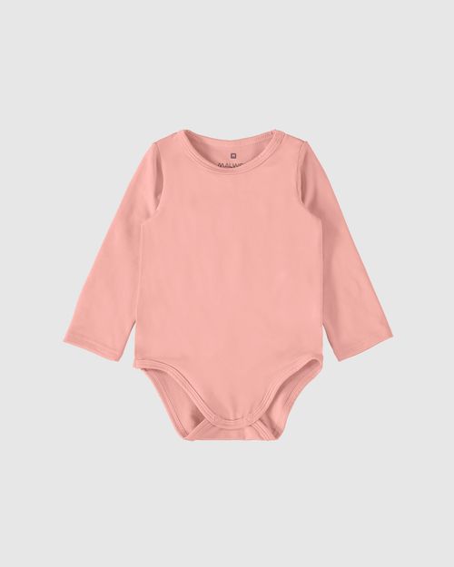 Body Bebê Decote Redondo Manga Longa Em Malha Flanelada Malwee Kids
