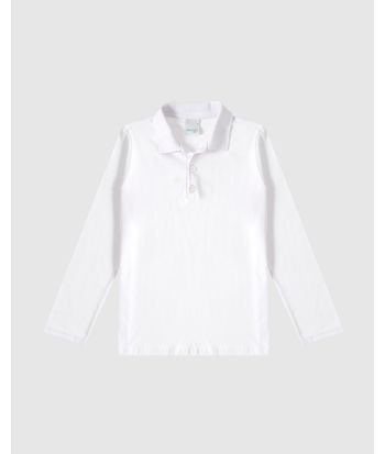 Camisa Polo Infantil Menino Manga Longa Em Algodão Malwee Kids
