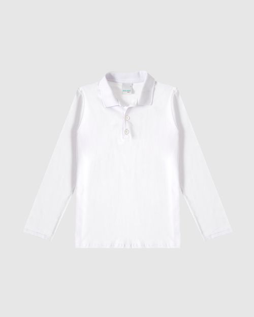 Camisa Polo Infantil Menino Manga Longa Em Algodão Malwee Kids