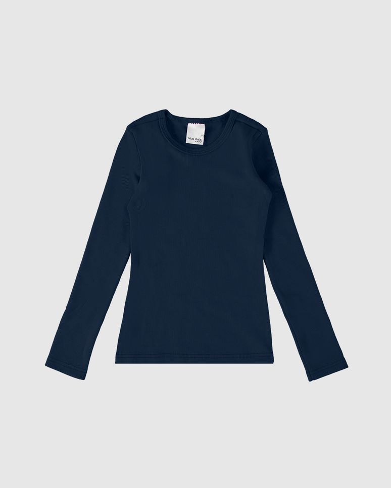 Blusa Infantil Menina Decote Redondo Manga Longa Em Ribana Malwee Kids