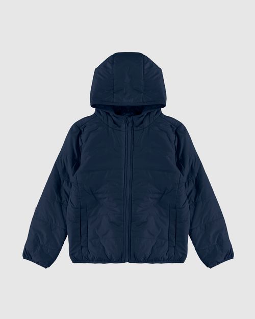 Jaqueta Infantil Puffer Unissex Com Capuz Em Tafetá Malwee Kids