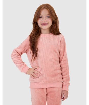 Pijama Infantil Menina Manga Longa Em Fleece Malwee Kids