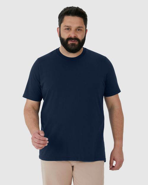Camiseta Básica Masculina Plus Size Regular Em Algodão