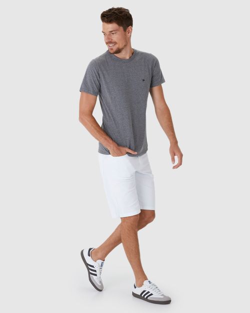 Bermuda Masculina Cintura Média Em Sarja Com Elastano