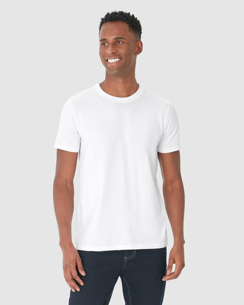Camiseta Pima Masculina Com Acabamento No Decote Interno