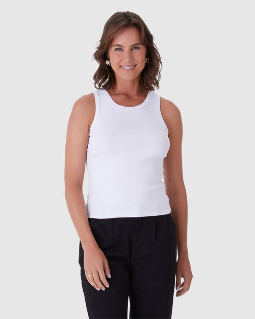 Regata Básica Feminina Decote U Em Ribana