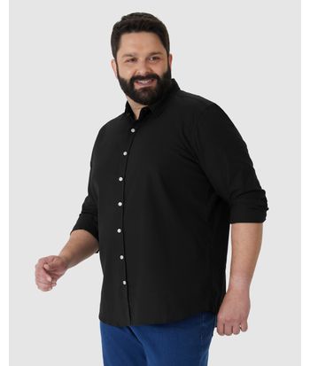 Camisa Básica Masculina Plus Size Em Tricoline