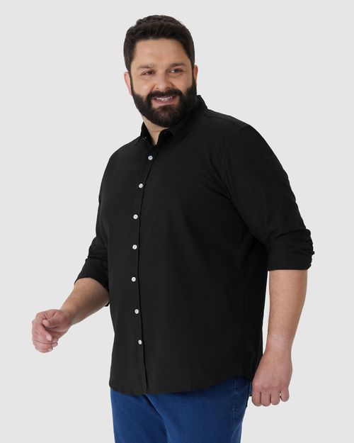 Camisa Básica Masculina Plus Size Em Tricoline
