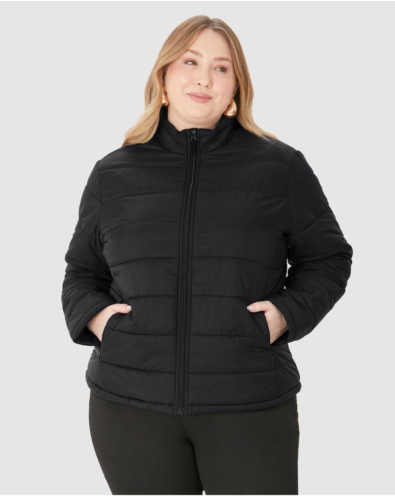 Jaqueta Plus Size Feminina Puffer Gola Alta em Nylon Malwee