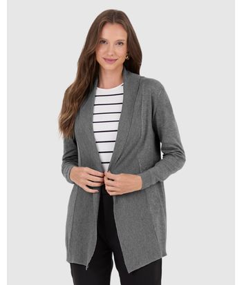 Cardigan Alongado Feminino Em Tricô