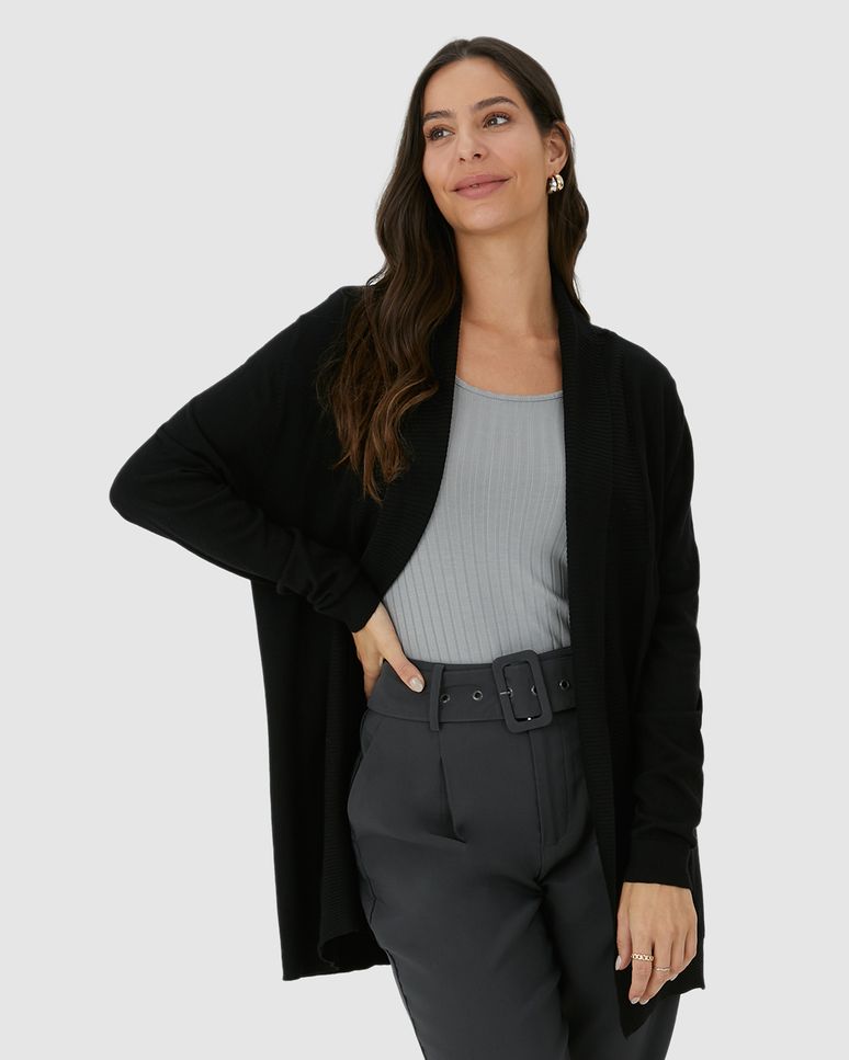 Cardigan Alongado Feminino Em Tricô