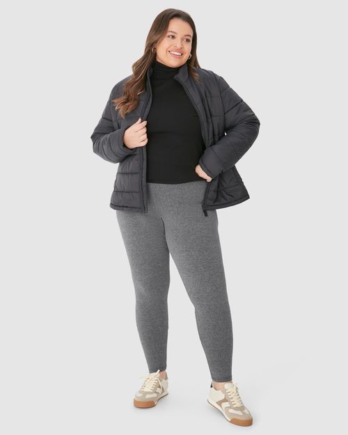 Calça Legging Básica Feminina Plus Size Em Algodão