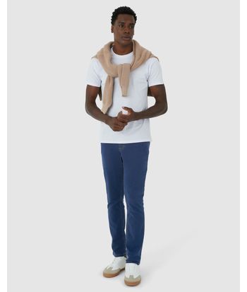 Calça Slim Masculina Cintura Média Em Flex Jeans
