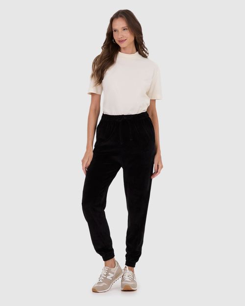 Calça Básica Feminina Jogger Em Malha Plush