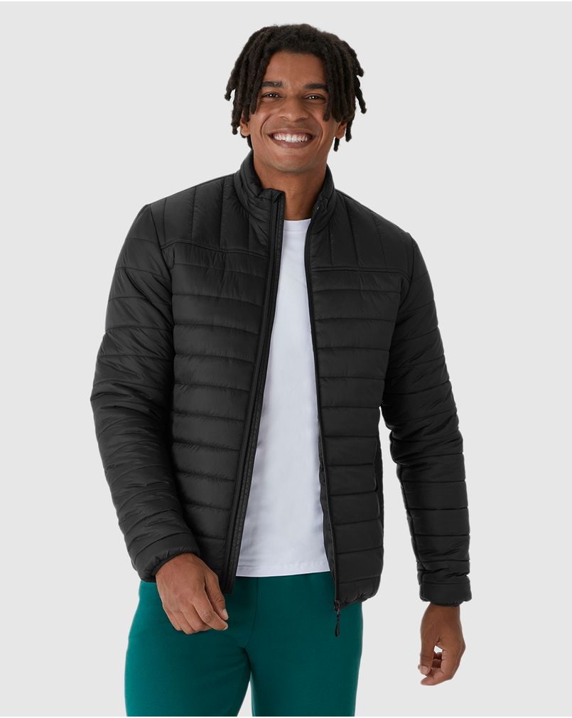 Jaqueta Básica Masculina Puffer Em Poliamida Preto G Malwee