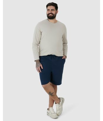 Bermuda Básica Masculina Plus Size Em Moletom Sem Flanela
