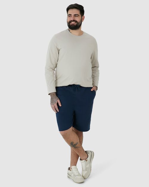 Bermuda Básica Masculina Plus Size Em Moletom Sem Flanela