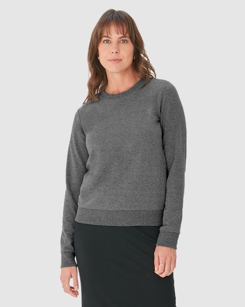 Blusão Básico Feminino Manga Longa Em Moletom Stretch