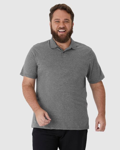 Camisa Polo Básica Masculina Plus Size Em Algodão
