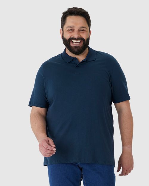 Camisa Polo Básica Masculina Plus Size Em Algodão