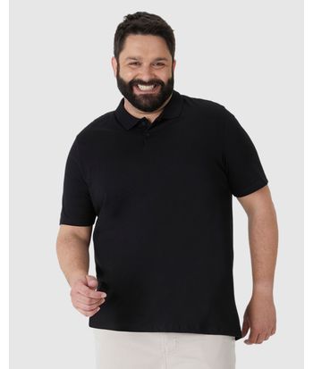 Camisa Polo Básica Masculina Plus Size Em Algodão