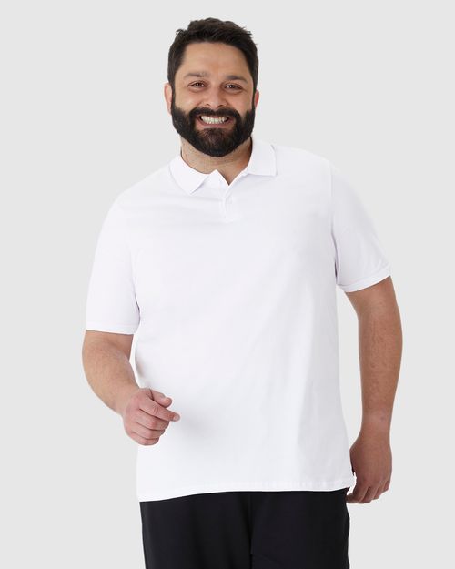 Camisa Polo Básica Masculina Plus Size Em Algodão
