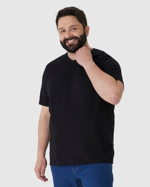 Camiseta Básica Masculina Plus Size Decote V Em Algodão