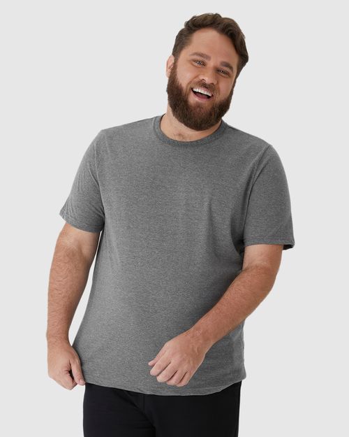 Camiseta Básica Masculina Plus Size Decote Redondo Em Algodão