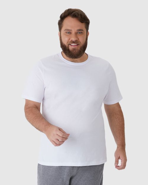 Camiseta Básica Masculina Plus Size Decote Redondo Em Algodão